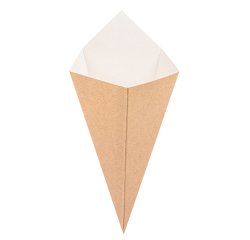 paquet de 200 cornets à frites en carton brun 270x160m / 250g