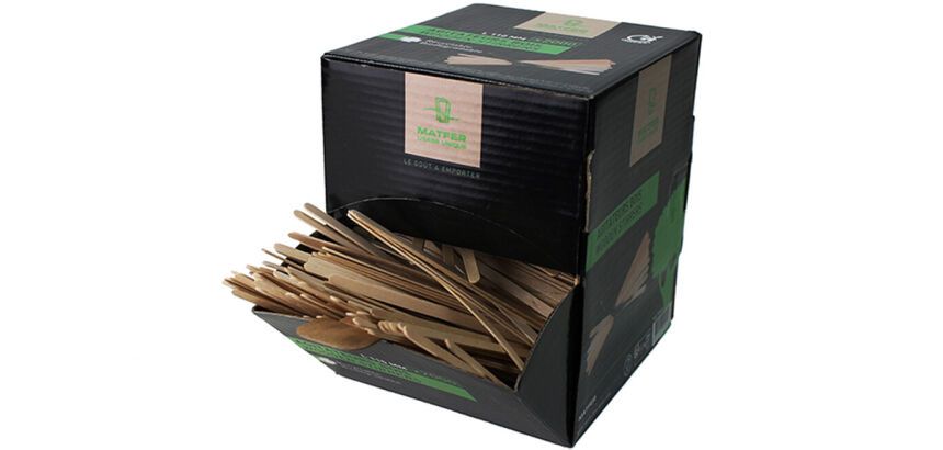 boite distributrice de 2000 agitateurs à café bois 11 cm