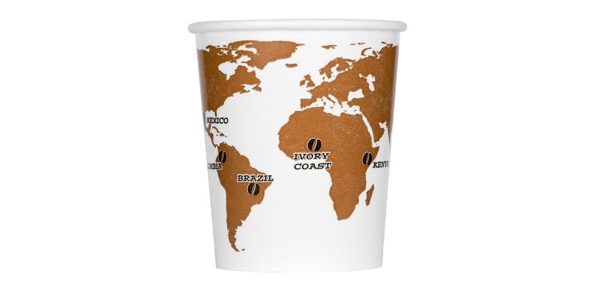 carton de 1500 (25 sachets de 60) gobelets en carton world map ø 80 mm 29 cl