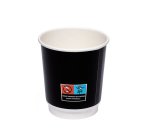 carton de 1200 (60 sachets de 20) gobelets en carton double parois noir ø 61 mm h 63 mm 12 cl