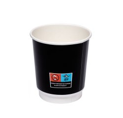 carton de 1200 (60 sachets de 20) gobelets en carton double parois noir ø 61 mm h 63 mm 12 cl