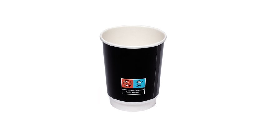 carton de 1200 (60 sachets de 20) gobelets en carton double parois noir ø 61 mm h 63 mm 12 cl