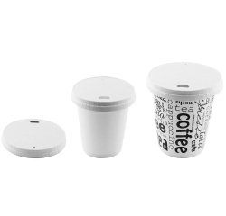 carton de 1250 (25 sachets de 50) couvercles plats en papier pour gobelets ø 70 mm