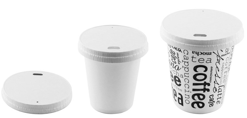 carton de 1250 (25 sachets de 50) couvercles plats en papier pour gobelets ø 70 mm