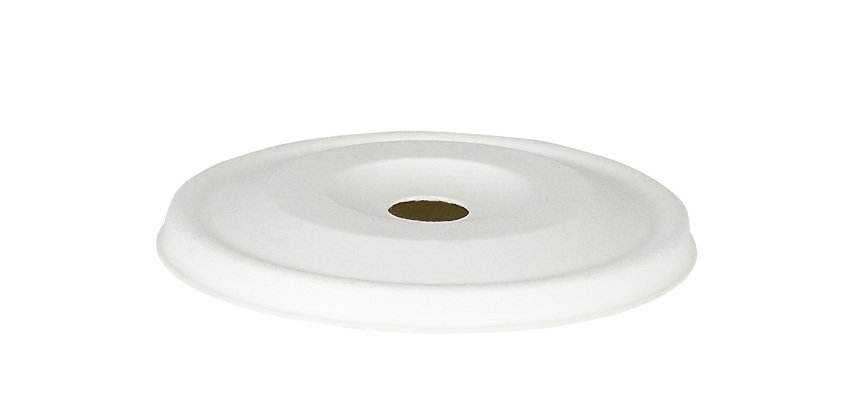 sachet de 50 couvercles en fibre avec trou pour paille ø 90 mm
