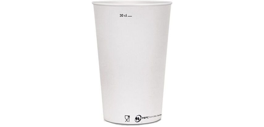 sachet de 110 gobelets carton blanc 38 cl jaugé à 30 cl