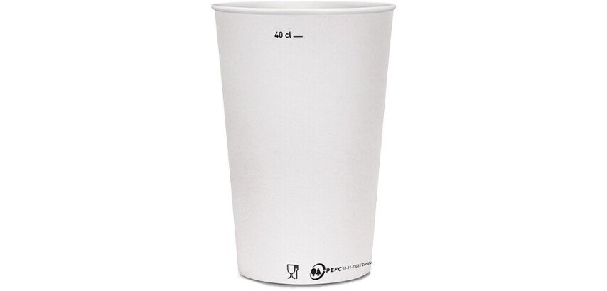 sachet de 50 gobelets carton blanc 49 cl jaugé à 40 cl