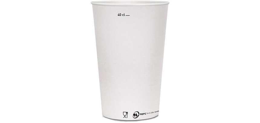 sachet de 50 gobelets carton blanc 49 cl jaugé à 40 cl