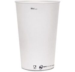 sachet de 50 gobelets carton blanc 67 cl jaugé à 50 cl