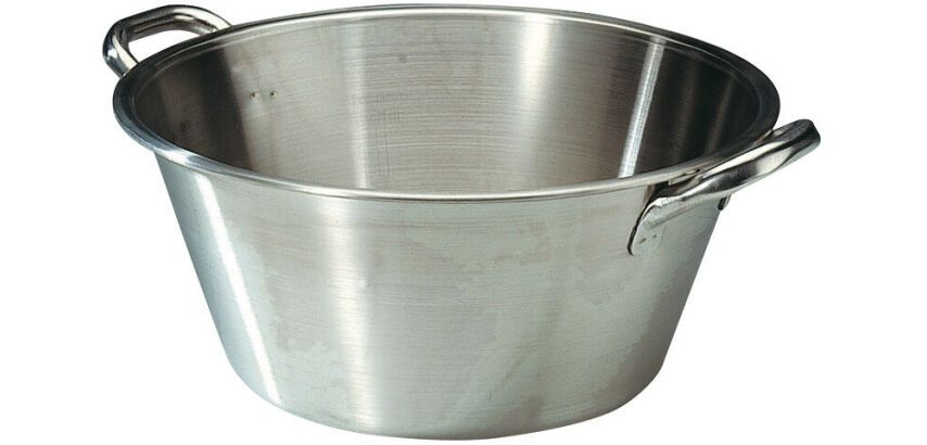 bassine landaise inox à anses 47 cm