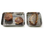 mini-plat japonais inox avec grille 20x15 cm