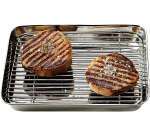 mini-plat japonais inox avec grille 24x19 cm
