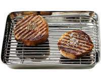 mini-plat japonais inox avec grille 24x19 cm