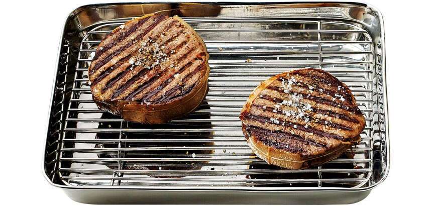 mini-plat japonais inox avec grille 24x19 cm