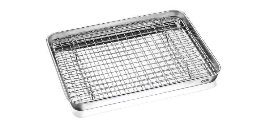 plat japonais inox avec grille 31x24 cm