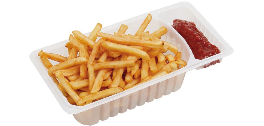 Carton de 500 (5 sachets de 100) barquettes frites 75 cl