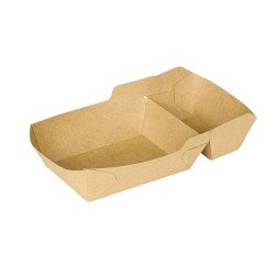 carton de 600 (6 sachets de 100) barquettes à frites en carton kraft 180x110 mm 500 cc