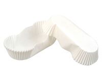 boîte de 1000 caissettes pâtissières en papier silisé n° 88 ovales 105x40x25 mm blanc