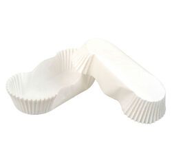 boîte de 1000 caissettes pâtissières en papier silisé n° 88 ovales 105x40x25 mm blanc