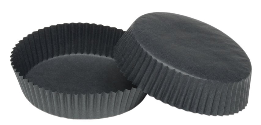 boîte de 1000 caissettes pâtissières en papier silisé n° 1207 ø 70 h 30 mm noir