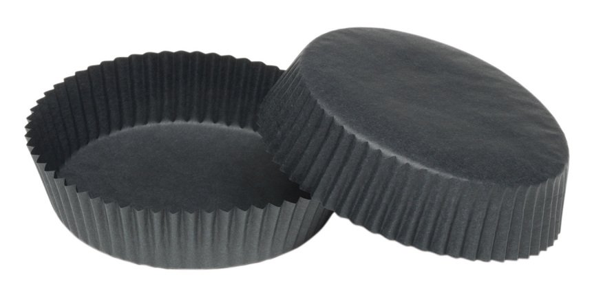 boîte de 1000 caissettes pâtissières en papier silisé n° 1207 ø 70 h 30 mm noir