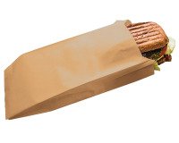 paquet de 1000 sachets à sandwich en papier brun ingraissable 120x310 mm avec soufflets de 40 mm