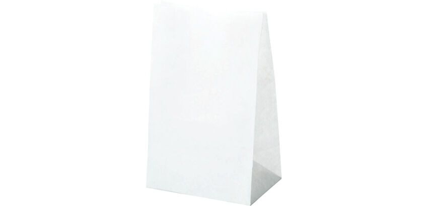 carton de 1000 sacs cabas en papier kraft blanc sans poignées 120x240 mm avec soufflets de 80 mm