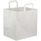 carton de 250 sacs cabas en papier kraft blanc, "traiteur" avec soufflets de 200 mm
