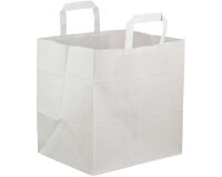 carton de 250 sacs cabas en papier kraft blanc, "traiteur" avec soufflets de 200 mm