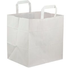 carton de 250 sacs cabas en papier kraft blanc, "traiteur" avec soufflets de 200 mm