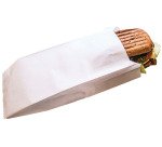 paquet de 1000 sachets à sandwich en papier blanc ingraissable 120x340 mm avec soufflets de 40 mm