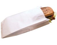 paquet de 1000 sachets à sandwich en papier blanc ingraissable 120x340 mm avec soufflets de 40 mm