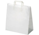 carton de 250 sacs cabas en papier kraft blanc avec poignées 320x310 mm avec soufflets de 160 mm