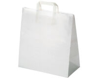 carton de 250 sacs cabas en papier kraft blanc avec poignées 320x310 mm avec soufflets de 160 mm