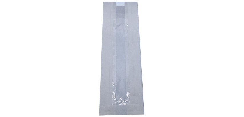 paquet de 1000 sachets à sandwich en papier kraft blanc avec fenêtre en polypropylène 90x310 mm avec soufflets de 65 mm