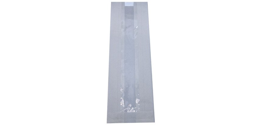paquet de 1000 sachets à sandwich en papier kraft blanc avec fenêtre en polypropylène 90x310 mm avec soufflets de 65 mm
