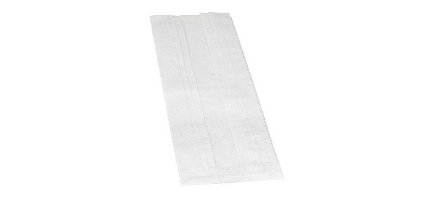 paquet de 1000 sachets à sandwich en papier kraft blanc avec fenêtre en polypropylène 90x350 mm avec soufflets de 65 mm