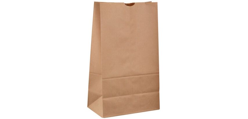 carton de 1000 sacs cabas en papier kraft brun sans poignées 280x150 mm avec soufflets de 90 mm
