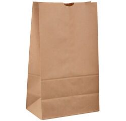 carton de 1000 sacs cabas en papier kraft brun sans poignées 240x120 mm avec soufflets de 80 mm