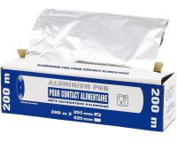 rouleau de film aluminium de 200m  en boîte distributrice, largeur 29,5 cm