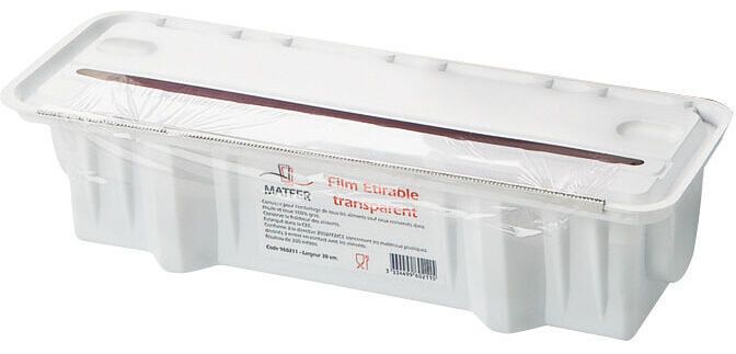 rouleau  de film étirable en PVC de 300m en boîte distributrice plastique, largeur 30 cm