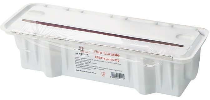 rouleau  de film étirable en PVC de 300m en boîte distributrice plastique, largeur 30 cm