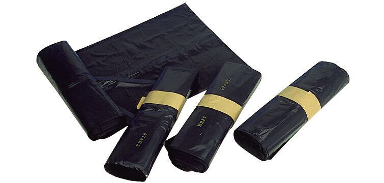 carton de 100 (5 rouleaux de 20) sacs poubelle en PEBD noir 160L épaisseur 45 microns