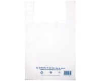 Carton de 1000 (10 paquets de 100) sacs cabas PE basse densité 21+10x40 cm