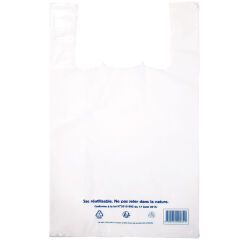 Carton de 500 (10 paquets de 50) sacs cabas  PP basse densité 28+14x48 cm