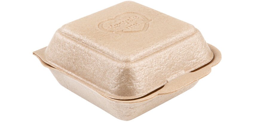 Carton 680 (8 paquets de 85) boîtes à burger en PPE avec couvercle articulé 15,8 x 14,7 hauteur 7,2 cm