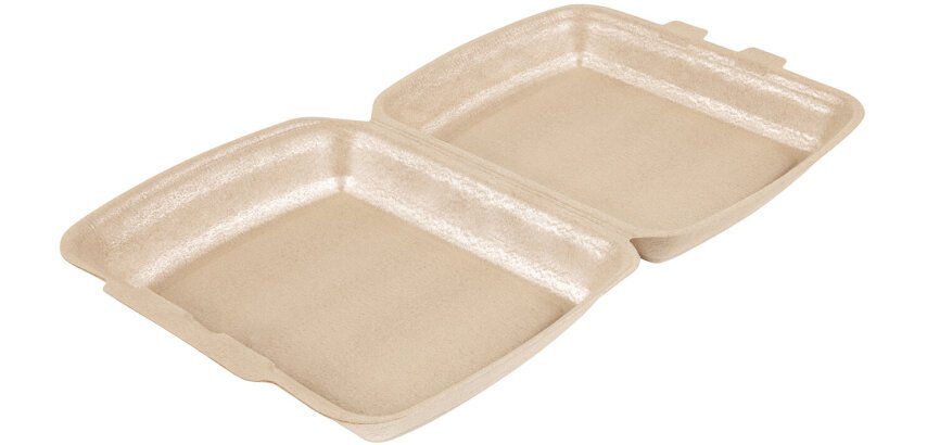 Carton 130 (2 sachets de 65) boîtes lunch en PPE avec couvercle articulé 24  x 20,7 hauteur 6,8 cm