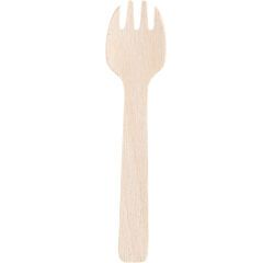 paquet de 100 mini fourchettes en bois 10,5 cm