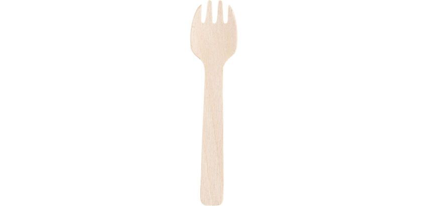 paquet de 100 mini fourchettes en bois 10,5 cm
