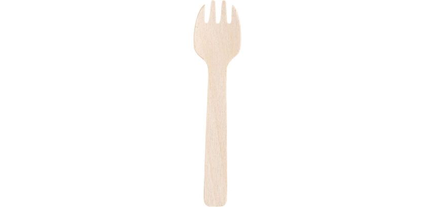 paquet de 100 mini fourchettes en bois 10,5 cm
